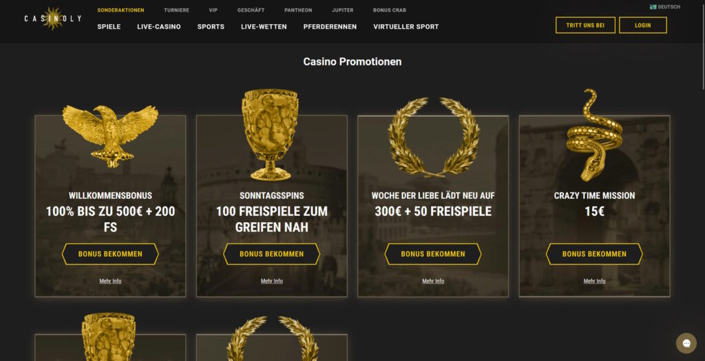 casinoly bonus promotionen